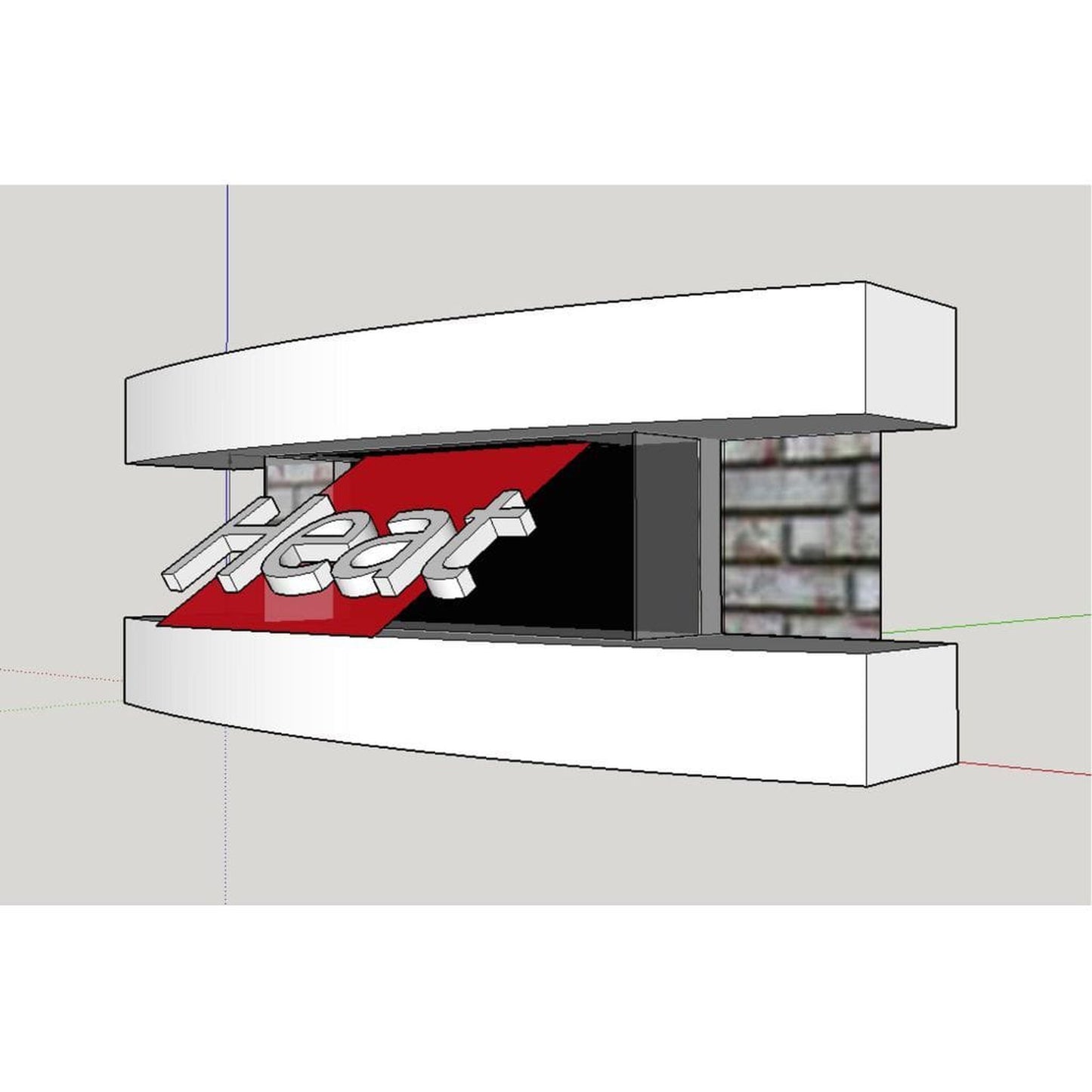 Evolution Fires 48" Miami Curve Carrara Fire Pit Electric Fireplace – Black Bowl