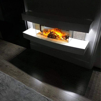 Evolution Fires 48" Miami Curve Graphite Fire Pit Electric Fireplace – Black Bowl