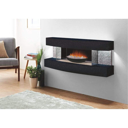 Evolution Fires 48" Miami Curve Graphite Fire Pit Electric Fireplace – Black Bowl