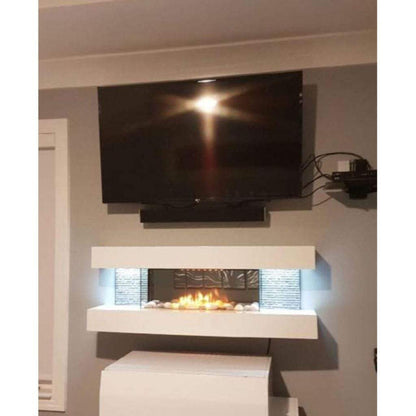 Evolution Fires 48" Miami Curve Graphite Fire Pit Electric Fireplace – White Bowl
