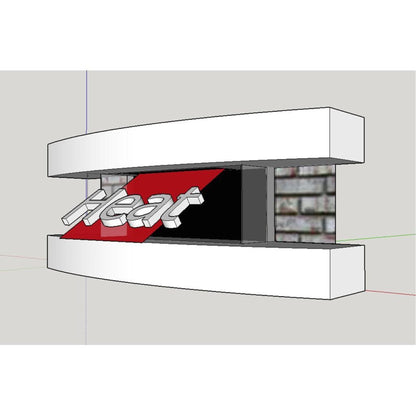 Evolution Fires 48" Miami Curve Marfil Fire Pit Electric Fireplace – White Bowl