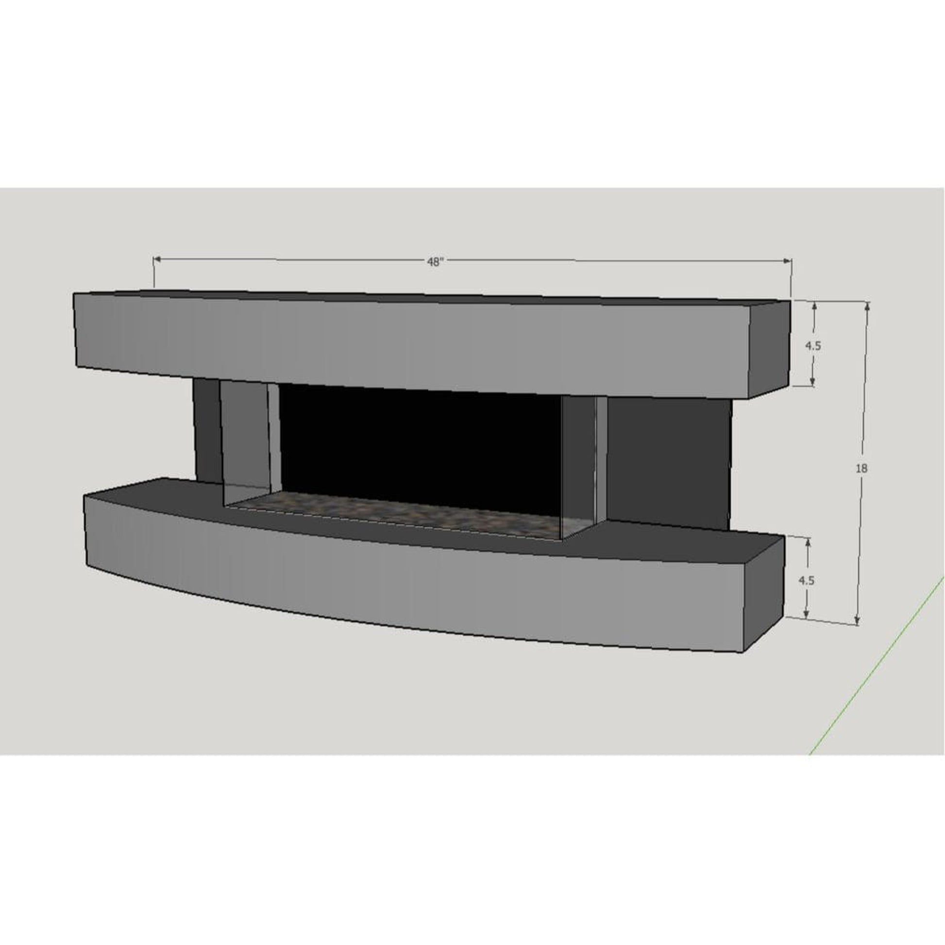 Evolution Fires 48" Miami Curve Wall Mount Electric Fireplace - Carrara