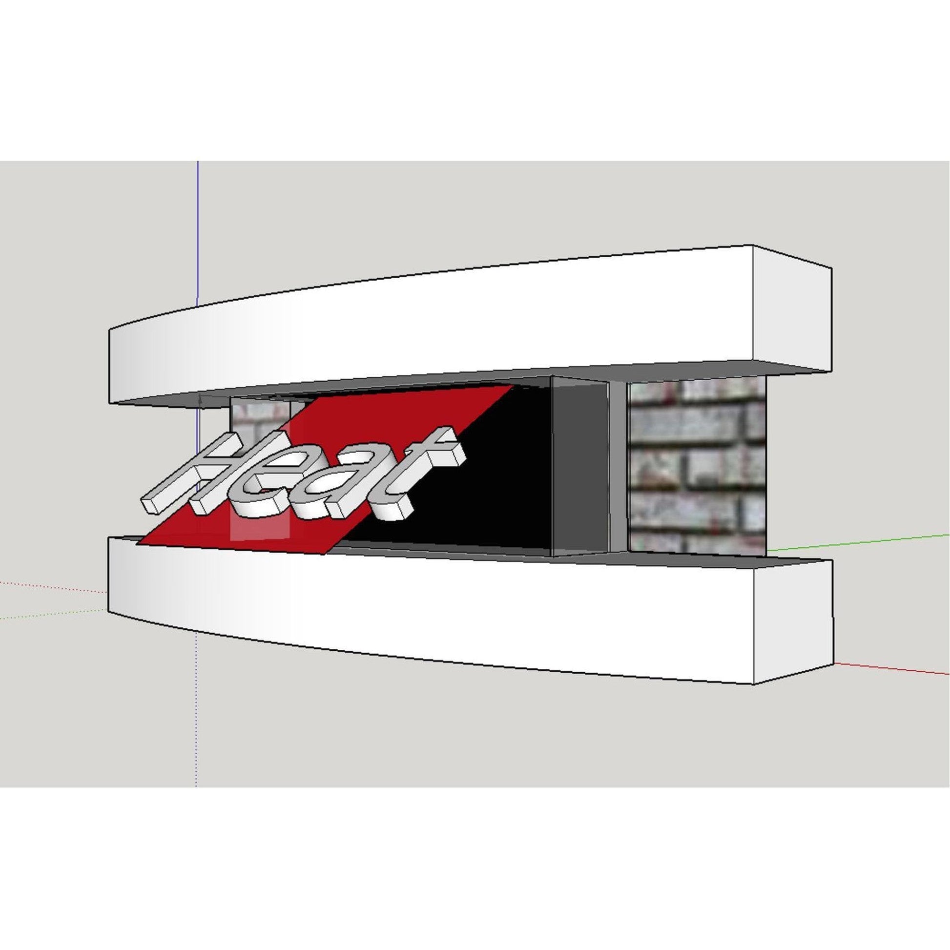 Evolution Fires 48" Miami Curve Wall Mount Electric Fireplace - Carrara