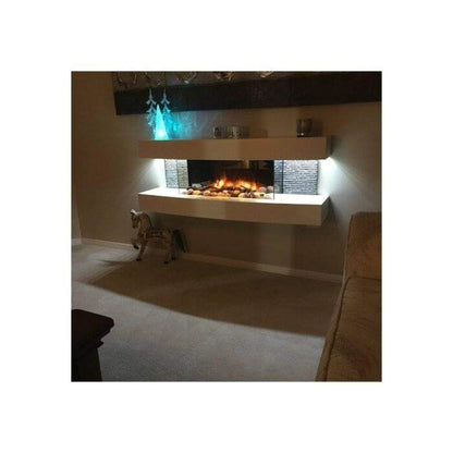 Evolution Fires 48" Miami Curve White Fire Pit Electric Fireplace – Black Bowl