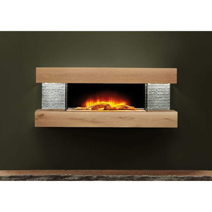 Evolution Fires 48" Vegas Petite Wall Mount Electric Fireplace - American Oak