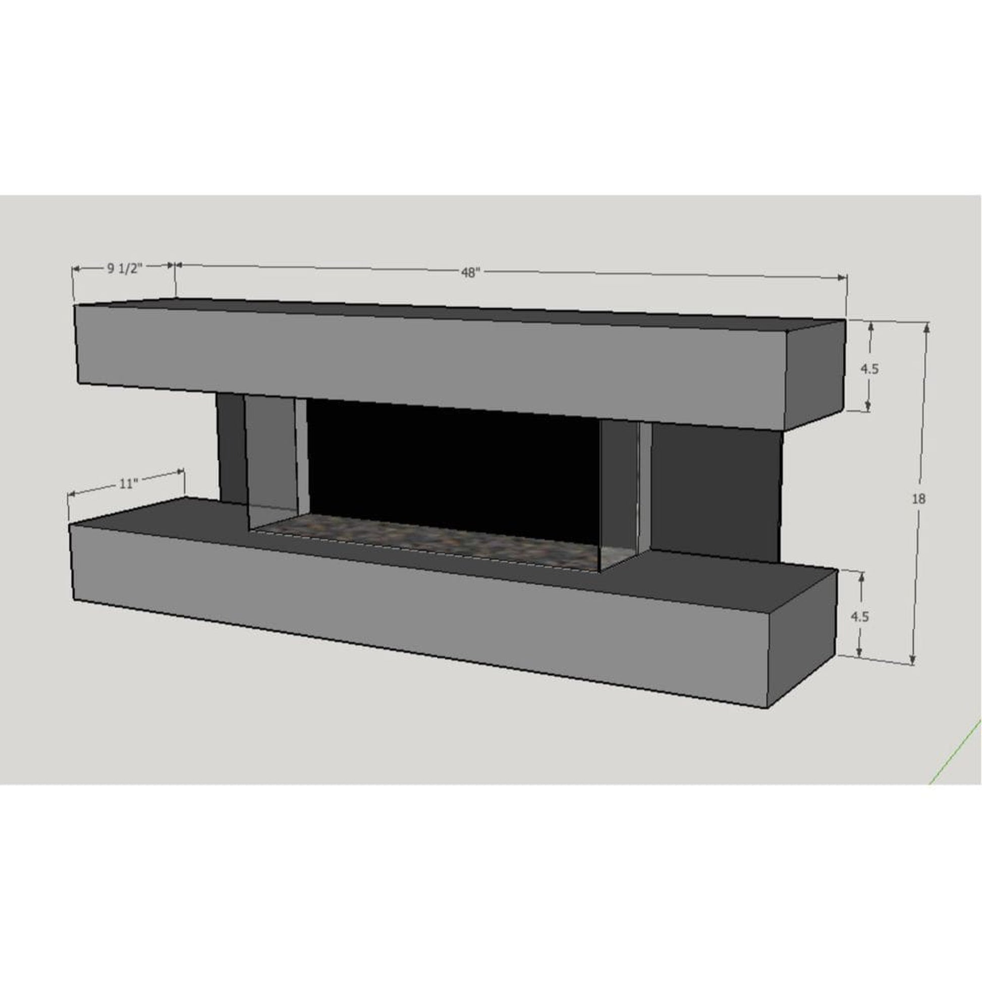 Evolution Fires 48" Vegas Petite Wall Mount Electric Fireplace - Carrara