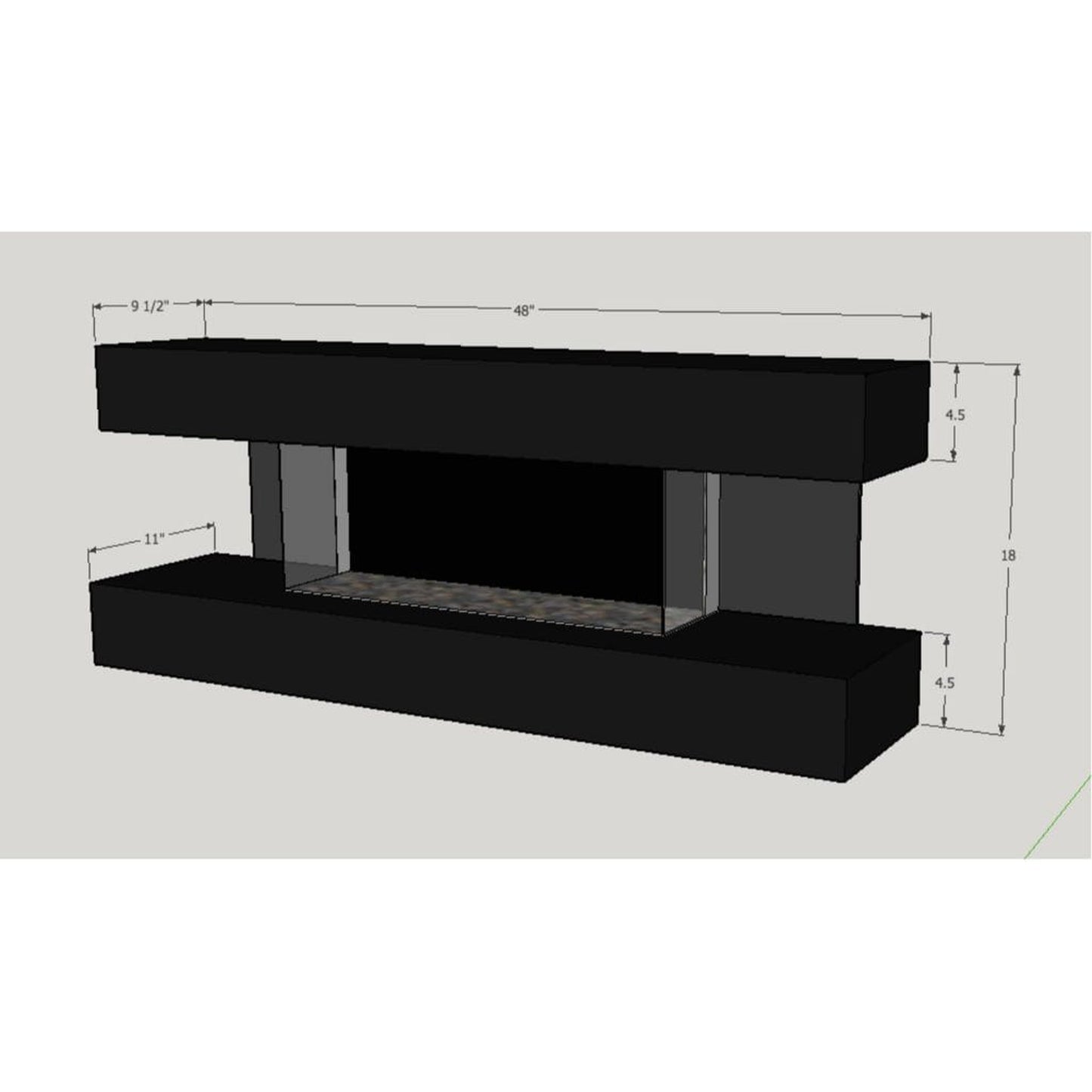 Evolution Fires 48" Vegas Petite Wall Mount Electric Fireplace - Graphite