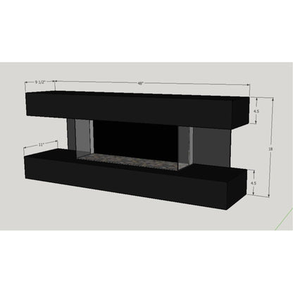 Evolution Fires 48" Vegas Petite Wall Mount Electric Fireplace - Graphite