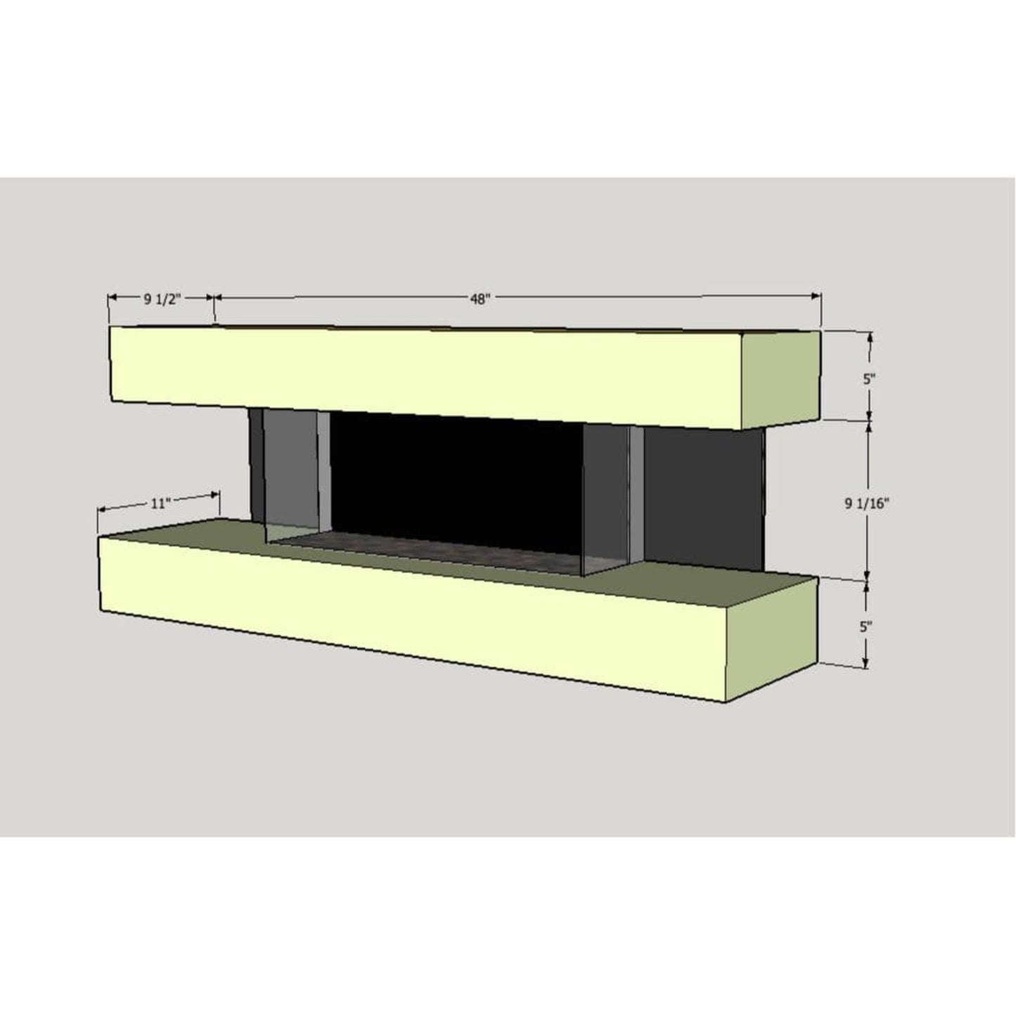 Evolution Fires 48" Vegas Petite Wall Mount Electric Fireplace - Marfil
