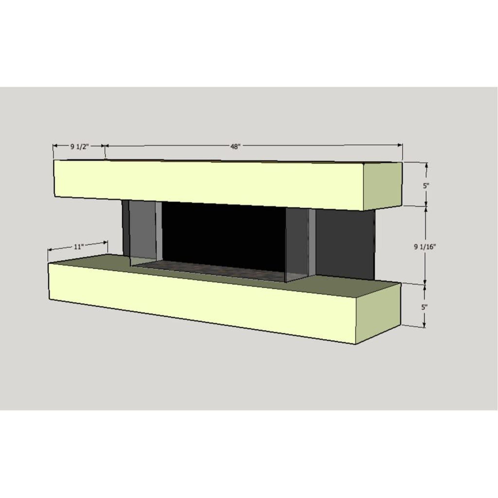 Evolution Fires 48" Vegas Petite Wall Mount Electric Fireplace - Marfil