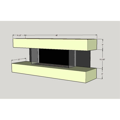 Evolution Fires 48" Vegas Petite Wall Mount Electric Fireplace - Marfil