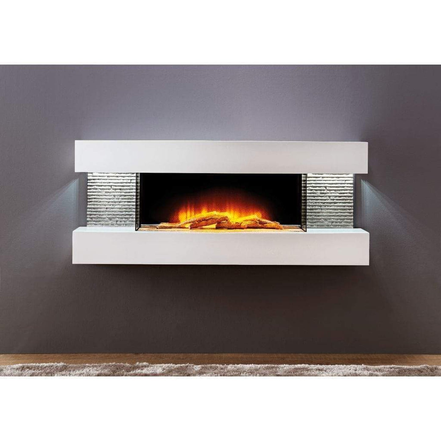 Evolution Fires 48" Vegas Petite Wall Mount Electric Fireplace - White