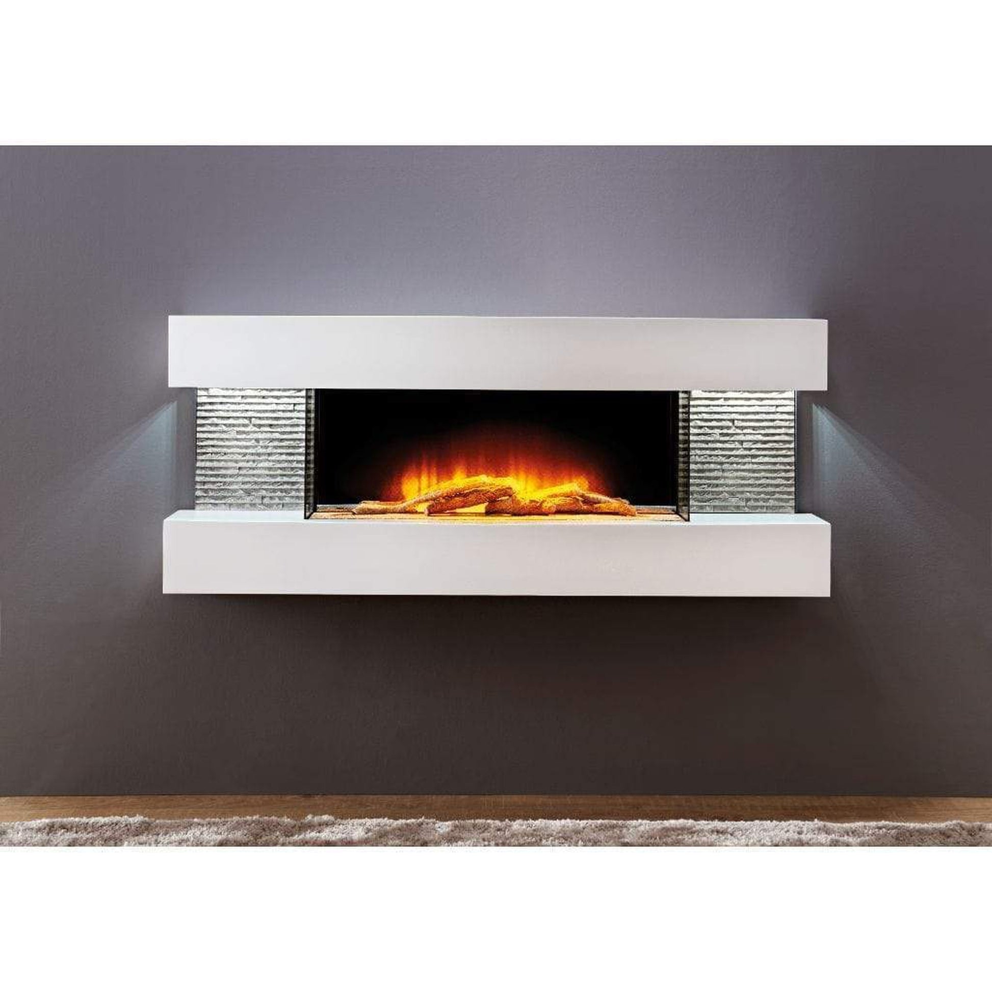 Evolution Fires 48" Vegas Petite Wall Mount Electric Fireplace - White