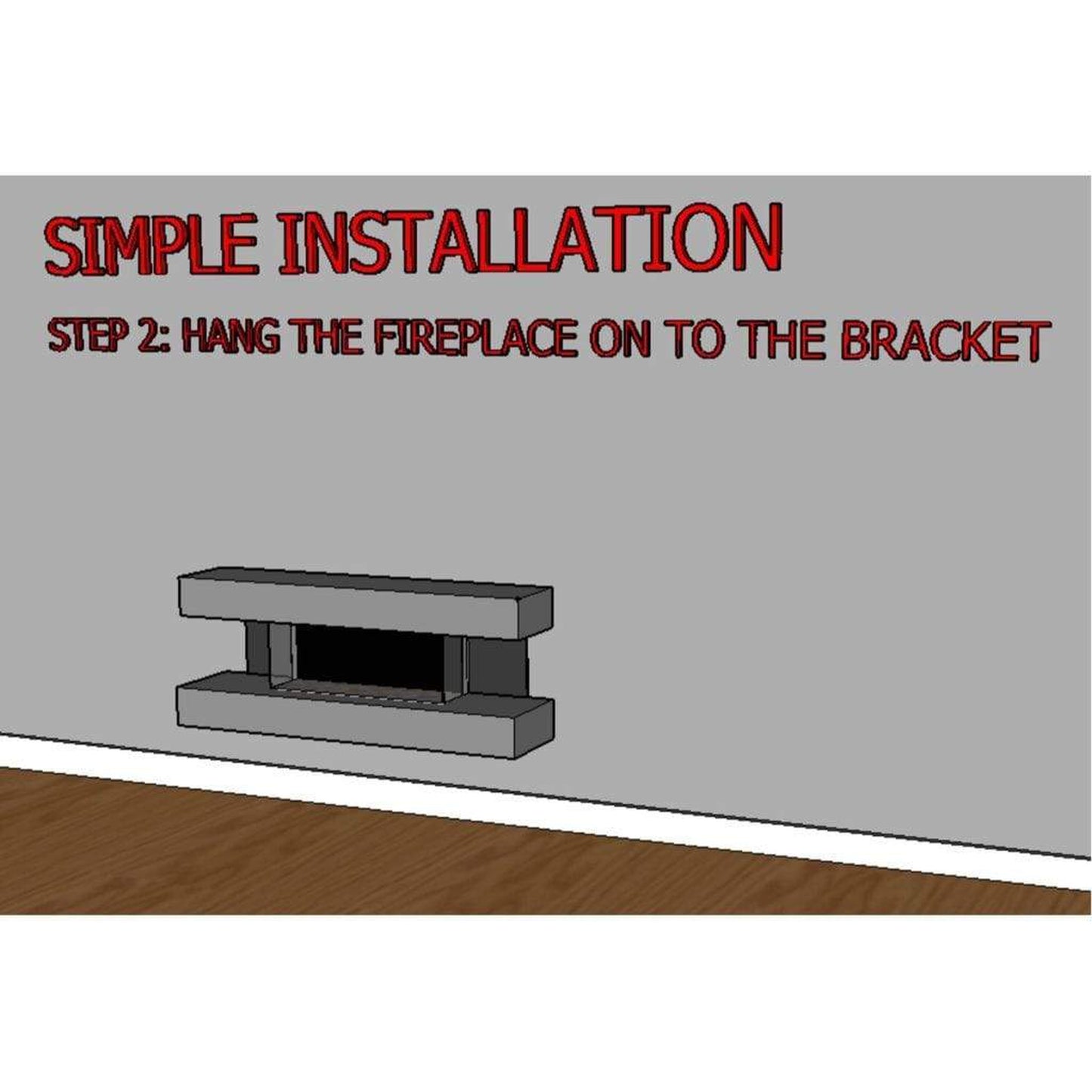 Evolution Fires 72" Vegas Grey Stone Tiles Wall Mount Electric Fireplace - Carrara