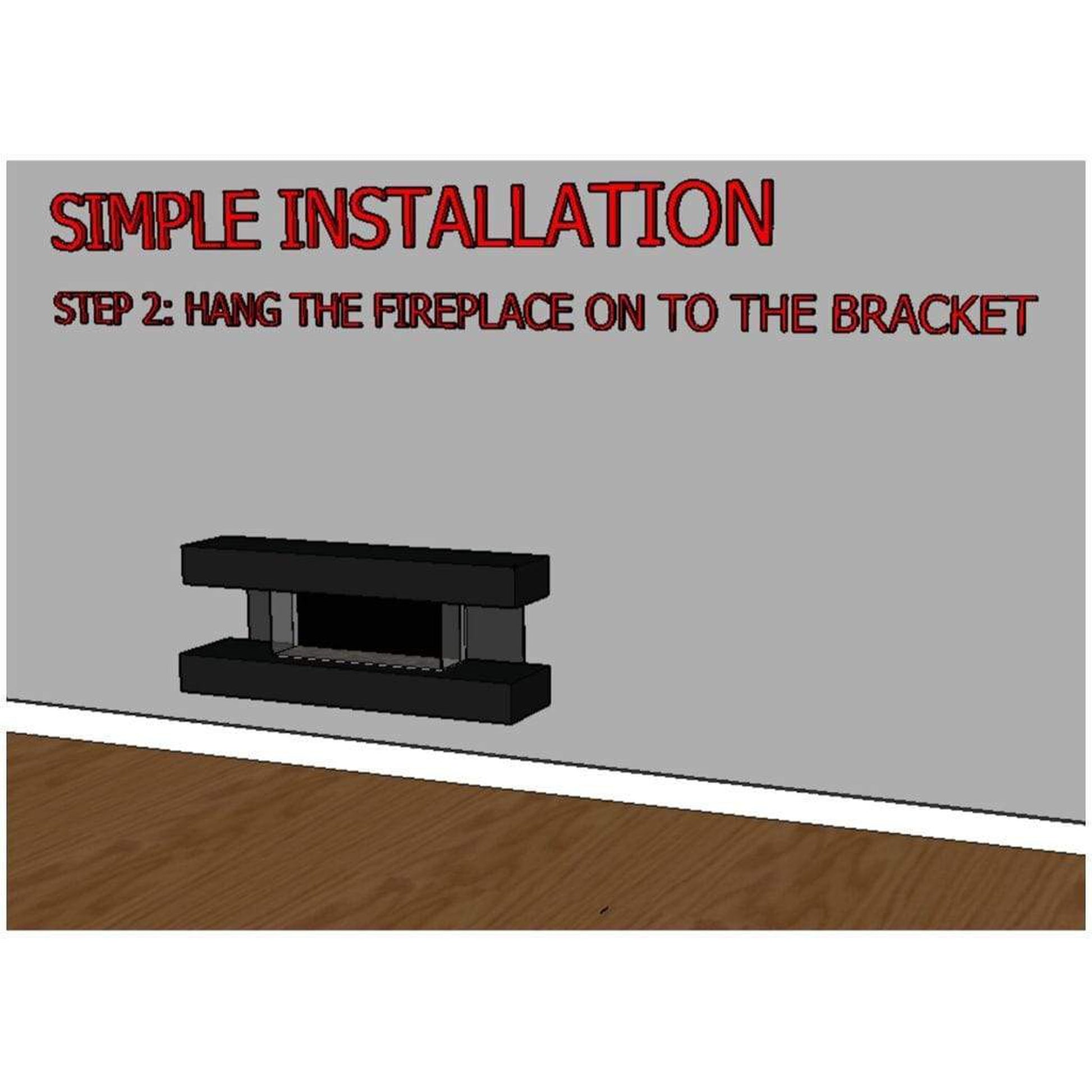 Evolution Fires 72" Vegas Grey Stone Tiles Wall Mount Electric Fireplace - Graphite