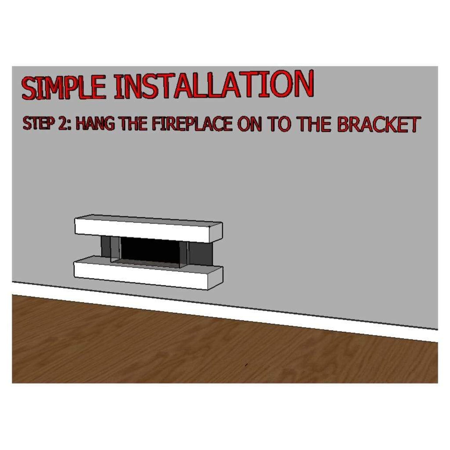 Evolution Fires 72" Vegas Grey Stone Tiles Wall Mount Electric Fireplace - White