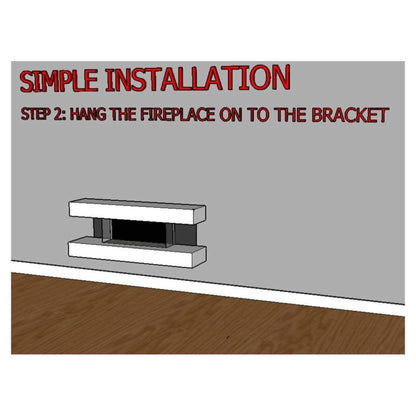 Evolution Fires 72" Vegas Grey Stone Tiles Wall Mount Electric Fireplace - White