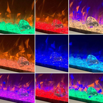 Evolution Fires 72" Vegas Grey Stone Tiles Wall Mount Electric Fireplace - White