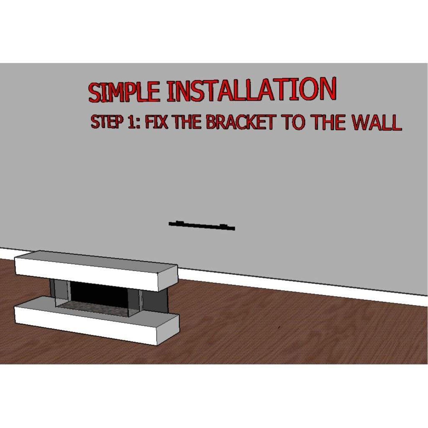 Evolution Fires 72" Vegas Grey Stone Tiles Wall Mount Electric Fireplace - White