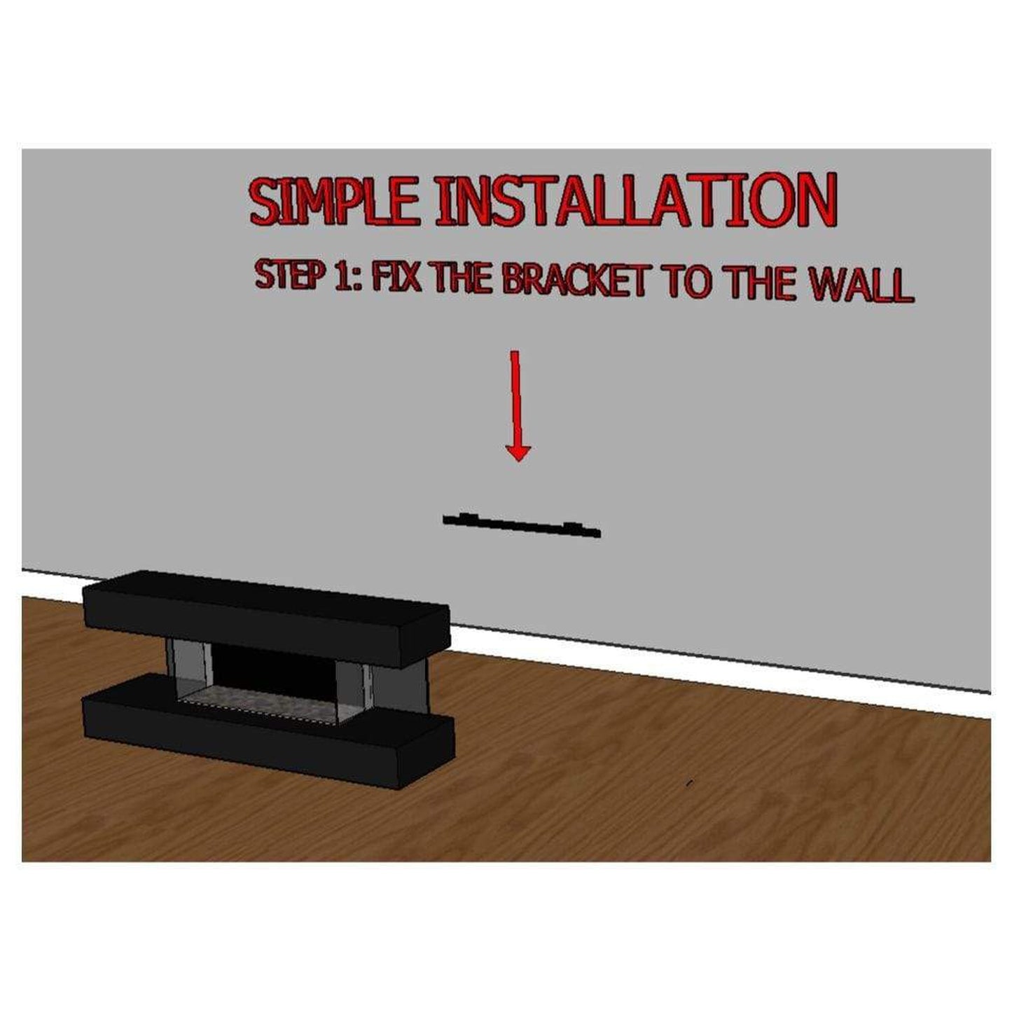 Evolution Fires 96" Vegas American Oak & Black Stone Tiles Wall Mount Electric Fireplace