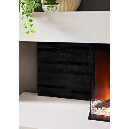 Evolution Fires 96" Vegas Graphite & Black Stone Tiles Wall Mount Electric Fireplace