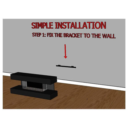 Evolution Fires 96" Vegas Graphite & Black Stone Tiles Wall Mount Electric Fireplace