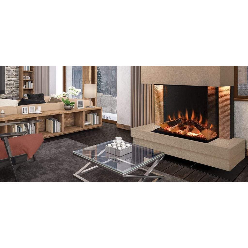Evonic Fires 32" Tyrell 3-Sided Traditional Built-In Electric Fireplace with Halo Burner Technology