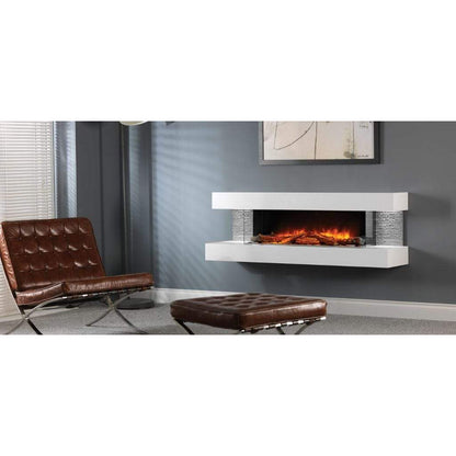 Evonic Fires 60" 3-Sided Compton 1000 Wall Mount Built-In Electric Fireplace Suite