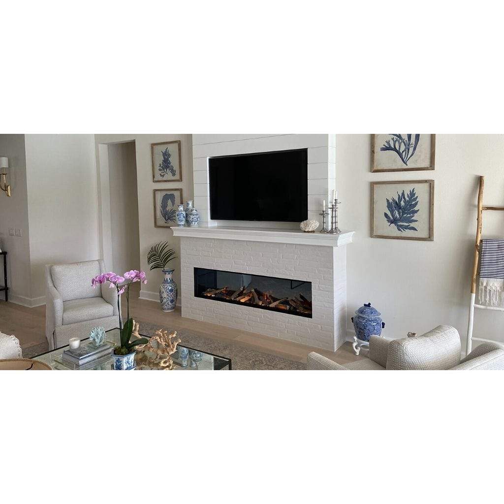 Evonic Fires 72" 3-Sided E Series Built-In Electric Fireplace with EvoFlame Burner Technology