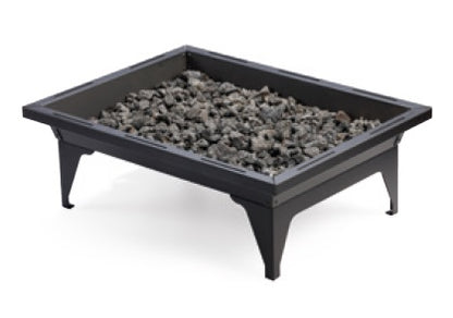 Kingsman FP2785 20" x 27" Propane Gas, Outdoor Rectangular Fire Pit With 5ft Hose and Regulator