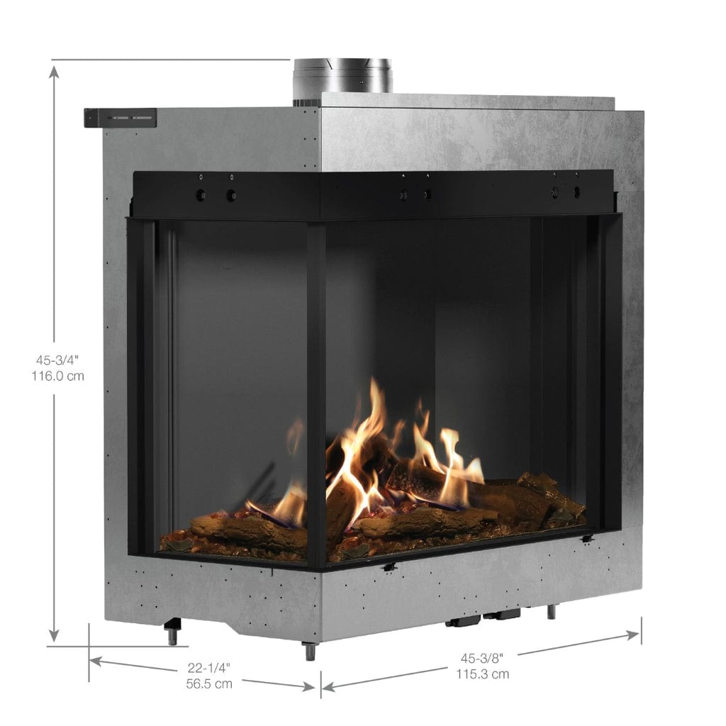 Faber MatriX 3326 Series Two-sided Left-facing Built-in Gas Fireplace
