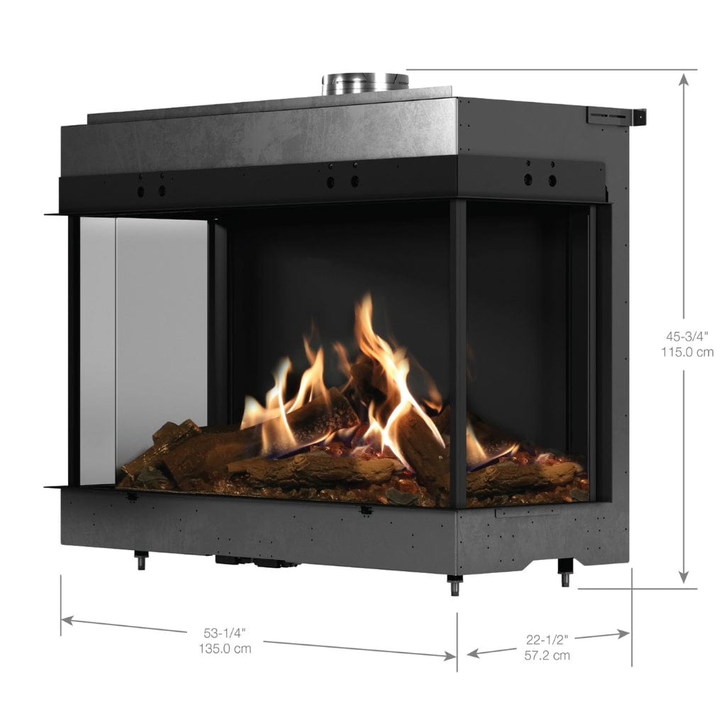 Faber MatriX 4326 Series Three-sided Bay Built-in Gas Fireplace