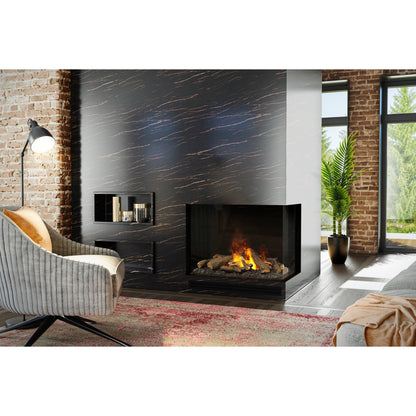 Faber Optimyst e-MatriX 37" Right-Facing Two-Sided Built-in Water Vapor Electric Fireplace