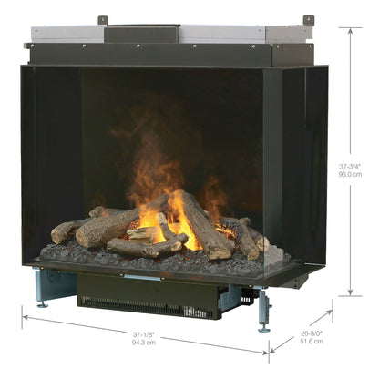 Faber Optimyst e-MatriX 37" Right-Facing Two-Sided Built-in Water Vapor Electric Fireplace