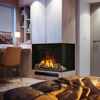 Faber Optimyst e-MatriX 37" Right-Facing Two-Sided Built-in Water Vapor Electric Fireplace