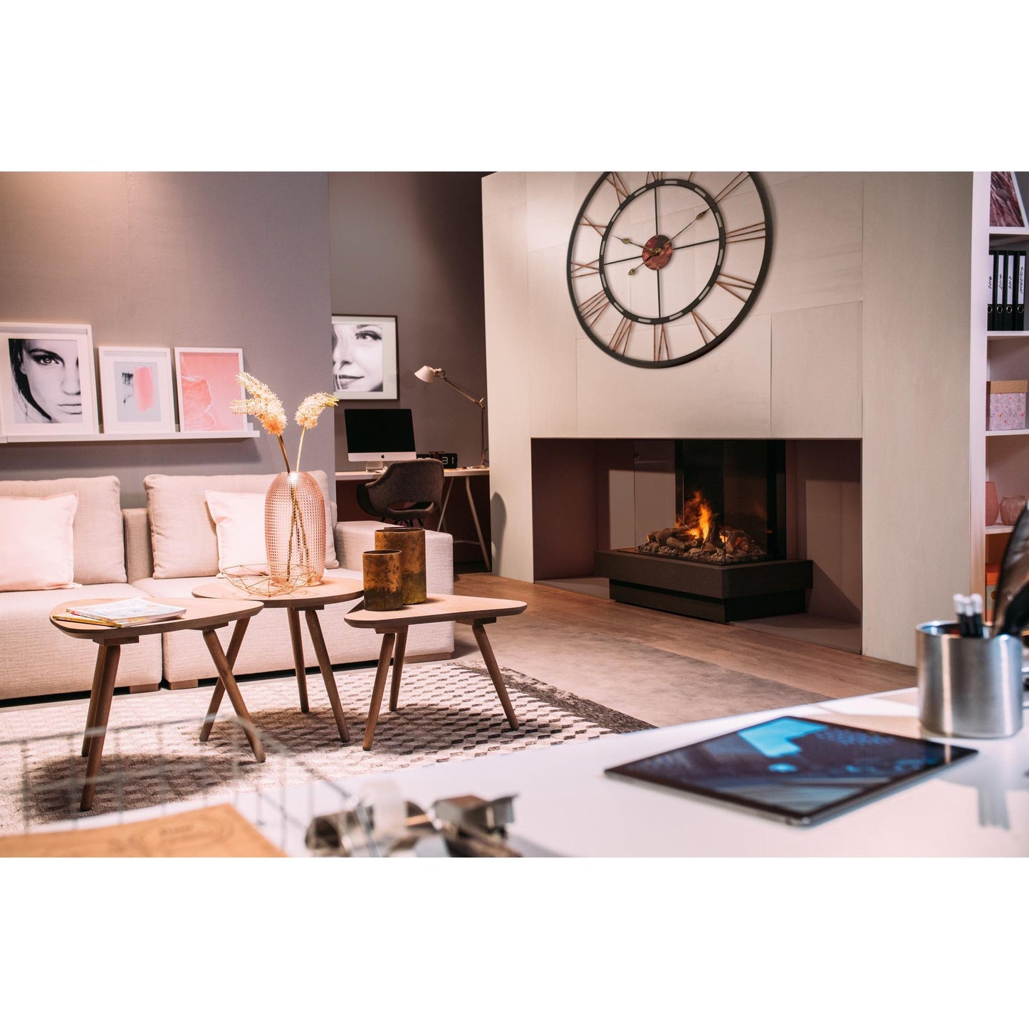 Faber Optimyst e-MatriX 39" Bay Three-Sided Built-in Water Vapor Electric Fireplace