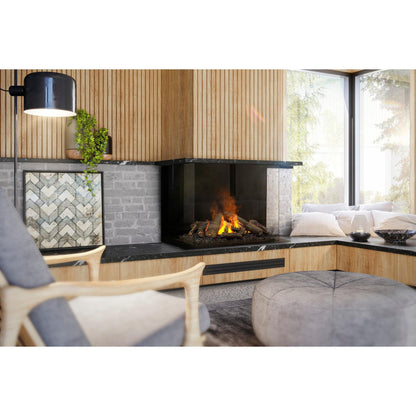 Faber Optimyst e-MatriX 39" Bay Three-Sided Built-in Water Vapor Electric Fireplace