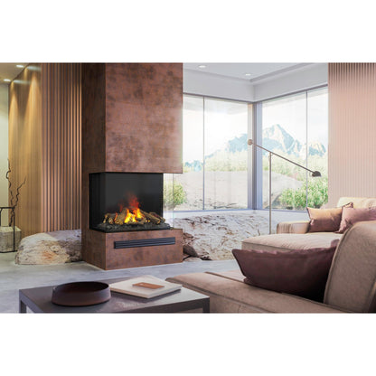 Faber Optimyst e-MatriX 39" Bay Three-Sided Built-in Water Vapor Electric Fireplace