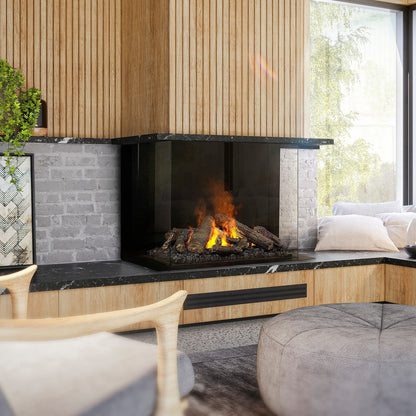 Faber Optimyst e-MatriX 39" Bay Three-Sided Built-in Water Vapor Electric Fireplace