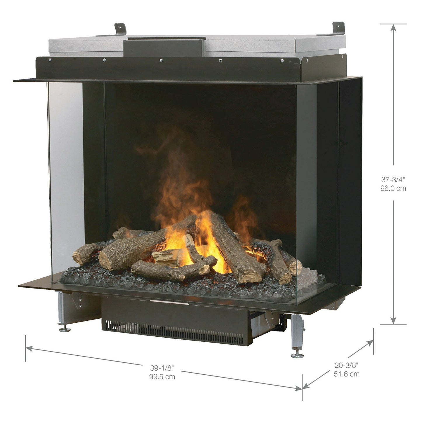 Faber Optimyst e-MatriX 39" Bay Three-Sided Built-in Water Vapor Electric Fireplace