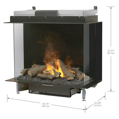 Faber Optimyst e-MatriX 39" Bay Three-Sided Built-in Water Vapor Electric Fireplace