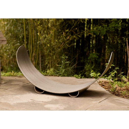Fire Pit Art 39" Stainless Steel Crescent Log Rack