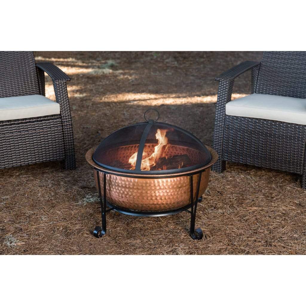 Fire Sense 26.5" Palermo Copper Round Wood Burning Fire Pit