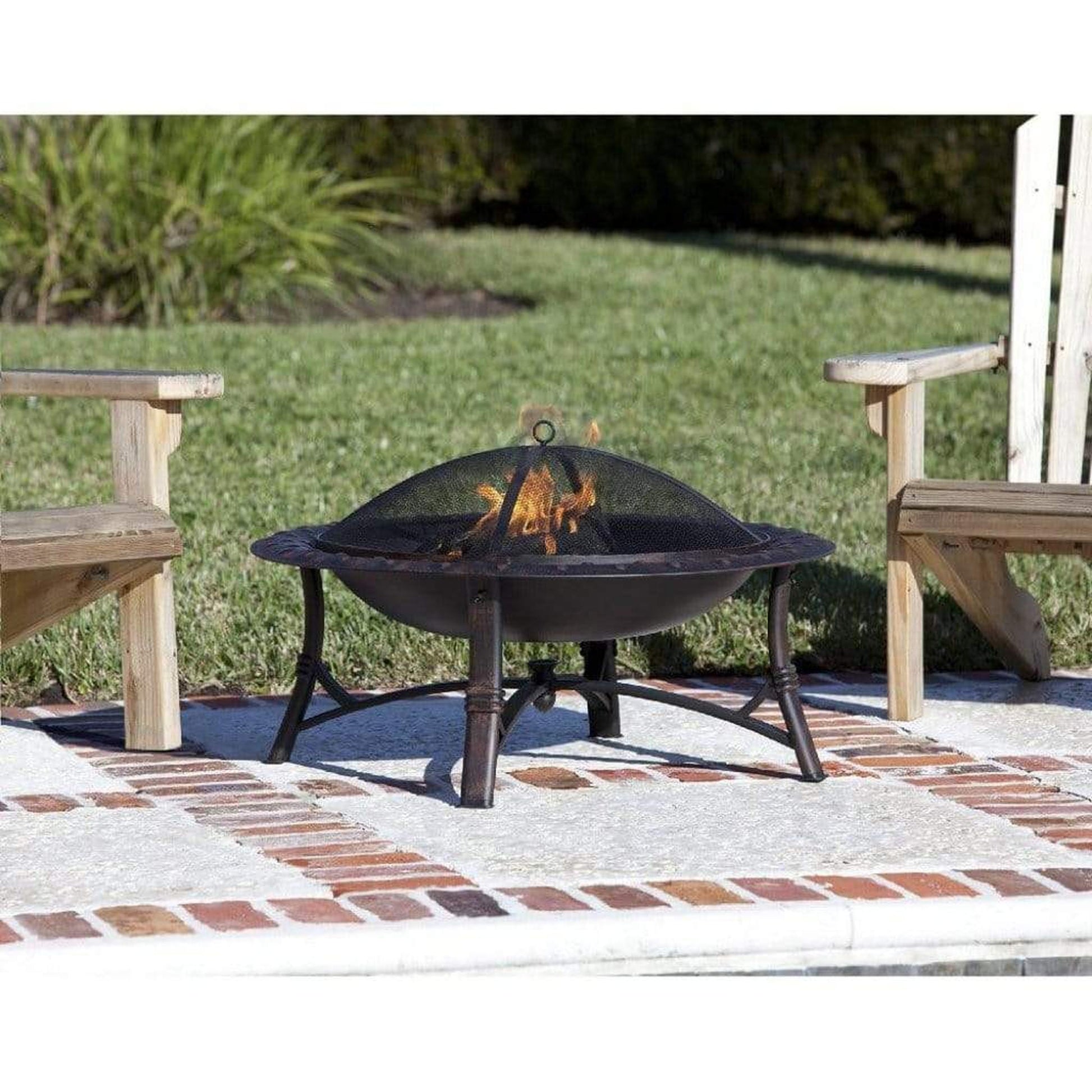 Fire Sense 35" Roman Wood Burning Fire Pit - Antique Bronze