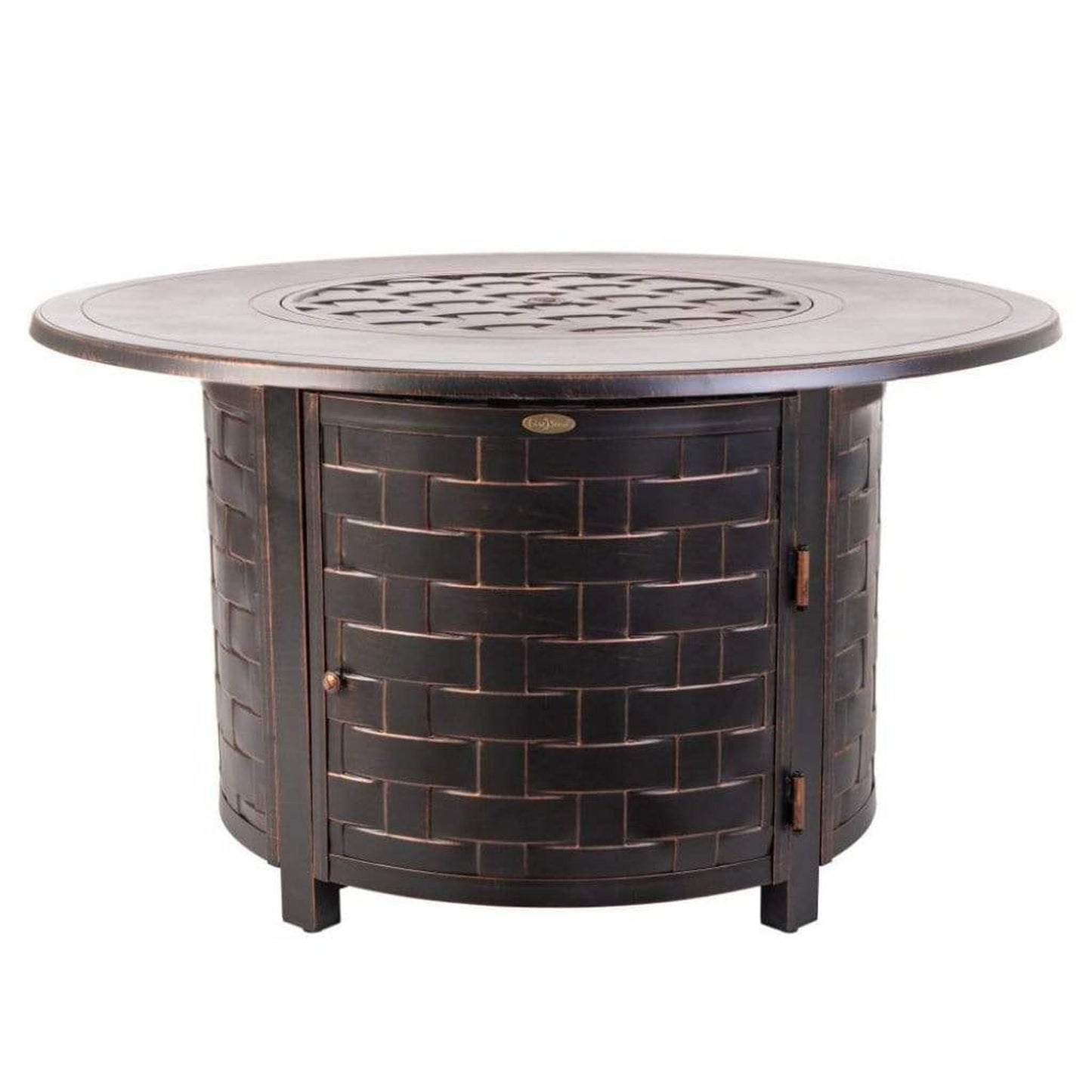 Fire Sense 44" Perissa Woven Round Aluminum Propane Gas Fire Pit