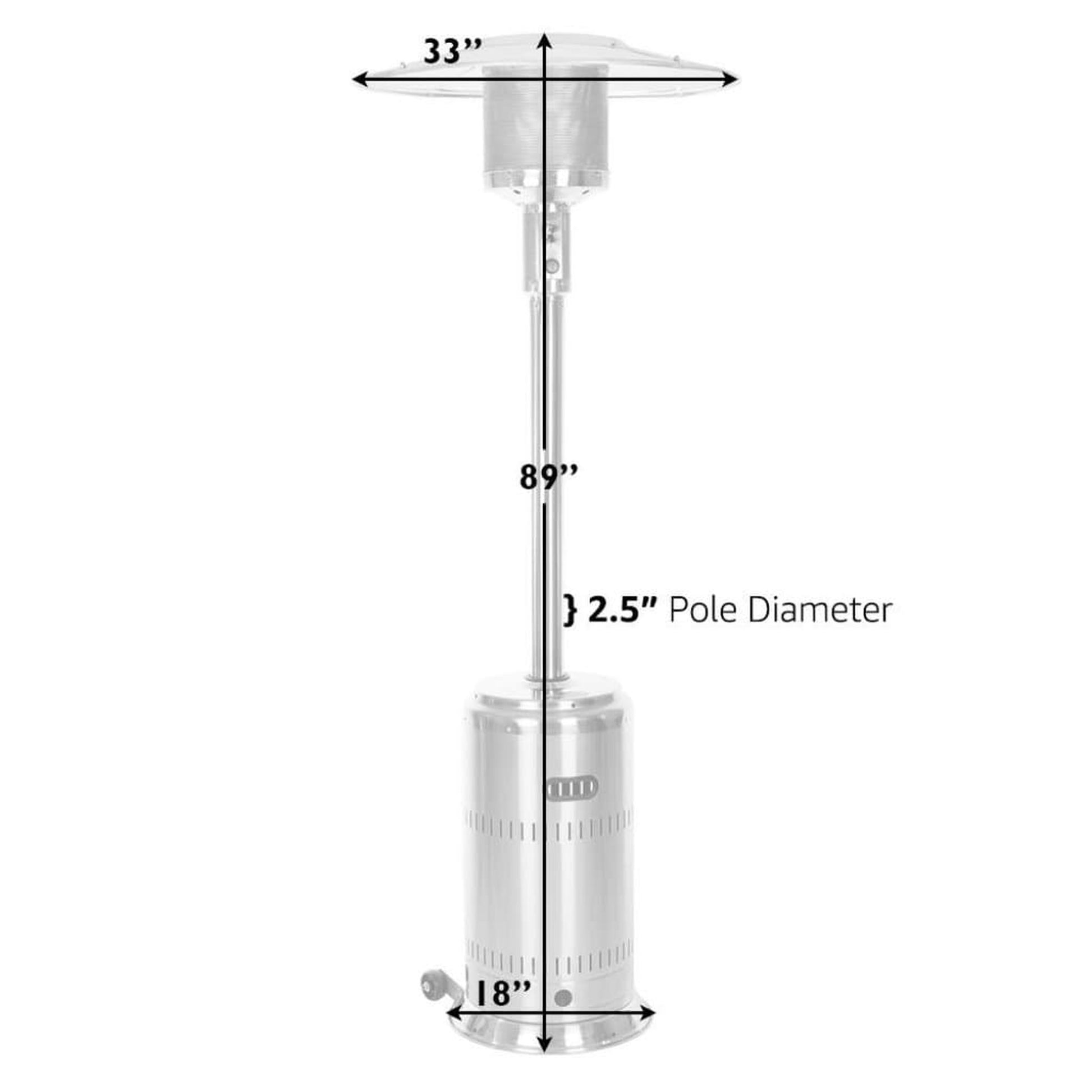 FIRE SENSE 46000 BTU Stainless Steel Commercial Patio Heater – US