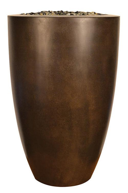 Fire by Design 24" x 36" Legacy Round English Lead Finish Propane Tall Fire Vase - Match Light