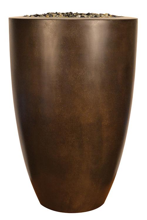 Fire by Design 24" x 36" Legacy Round Evening Storm Finish Natural Gas Tall Fire Vase - Battery Powered Ignition System Kit