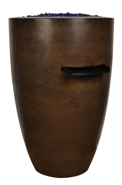 Fire by Design 24" x 36" Legacy Tall Round Sequoia Finish Fire / Water Vase