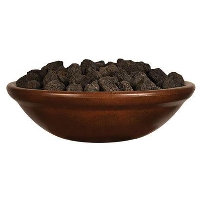 Fire by Design 30" Banded Rim Round Burnt Terra Cotta Finish Natural Gas Fire Bowl - 30VDC AWEIS With Field Serviceable Pilot Burner